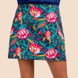 Trina Turk 'Rico' Floral-Print A-Line Mini-Skirt, Bengal Blue Multicolor